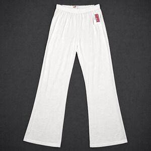 VTG Soffe Wide Leg Flare Lounge Pants L White USA Made Elastic Waist Y2K NWT
